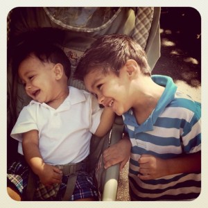 brothers cute little boys smiling