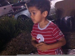 little boy watching on