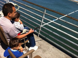 daddy and sons fishing