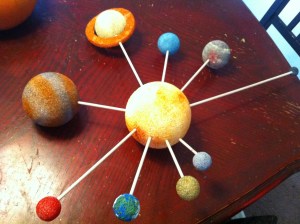 DIY solar system styrafoam solar system